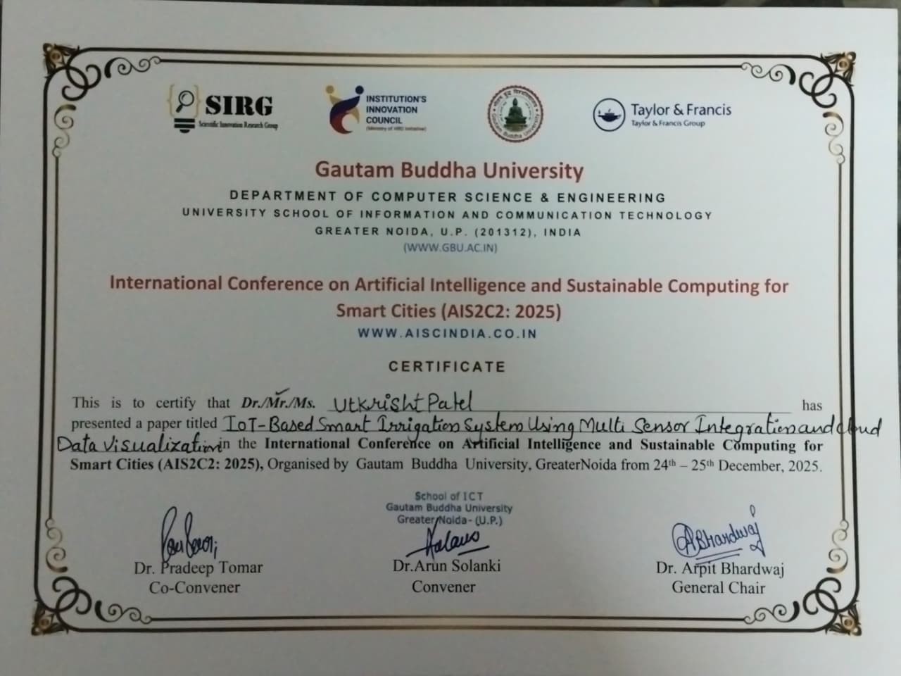 Certificate Preview